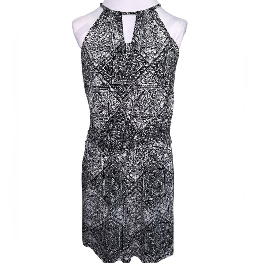 White House Black Market Black and White Patterned Mini Dress